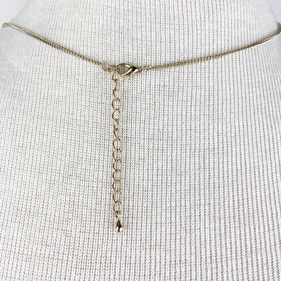 Gold Tone Charm Feather Beaded Necklace - Picture 4 of 5